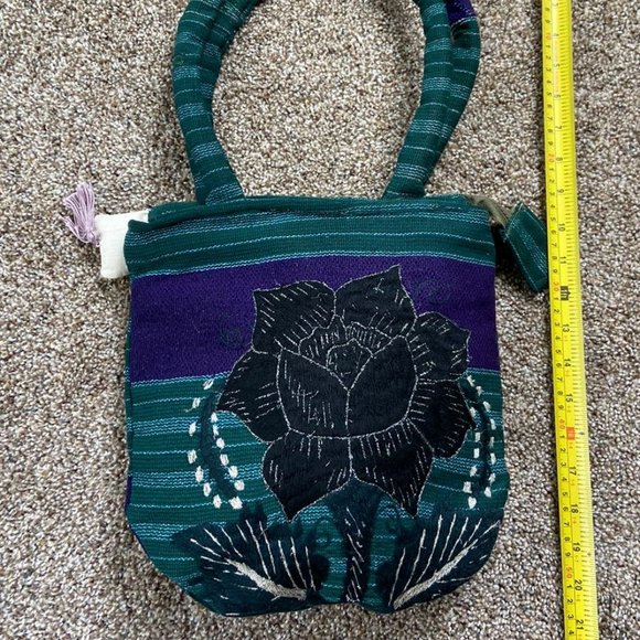 Shoulder purse. Unique. Made with mexican textiles. - Picture 4 of 5